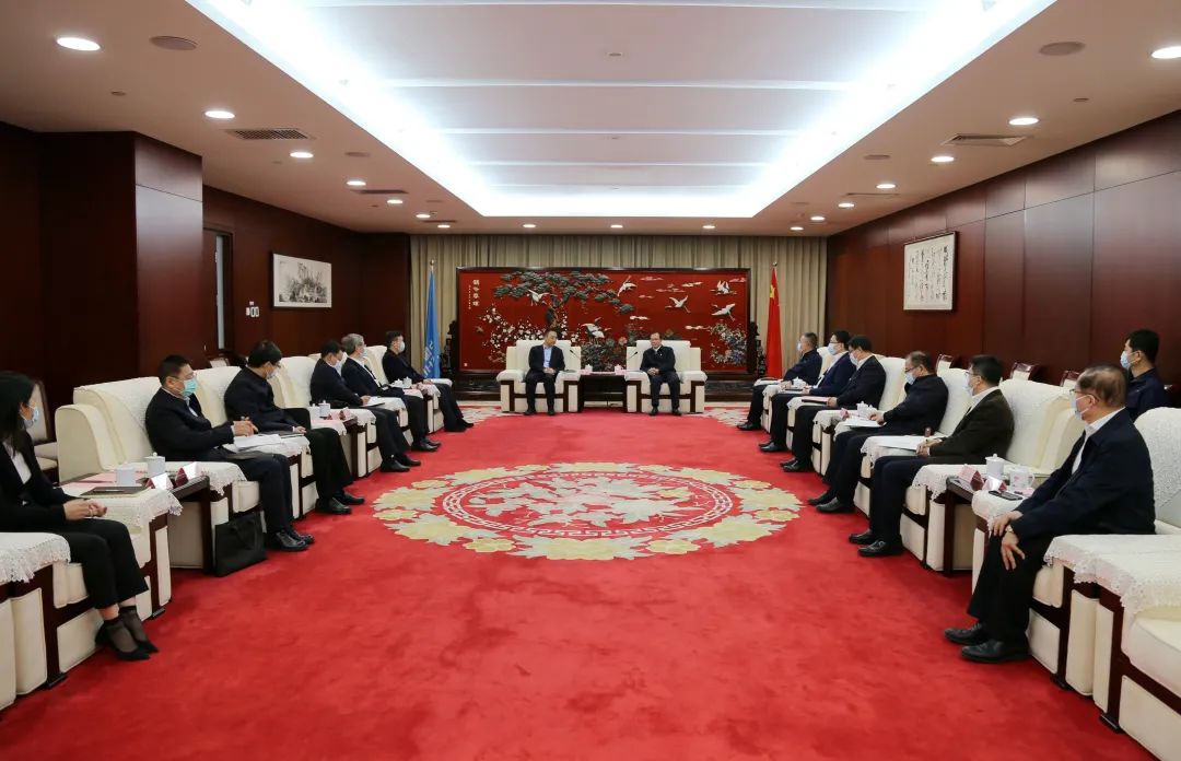 中國華電董事長江毅、總經(jīng)理葉向東會見中國大唐董事長鄒磊、總經(jīng)理劉明勝